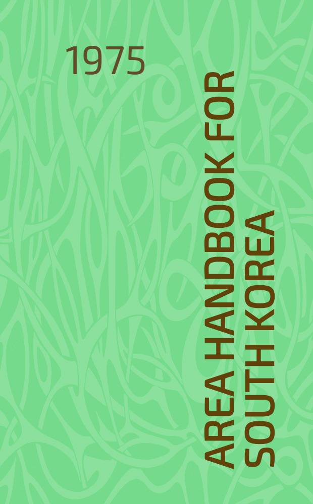 Area handbook for South Korea