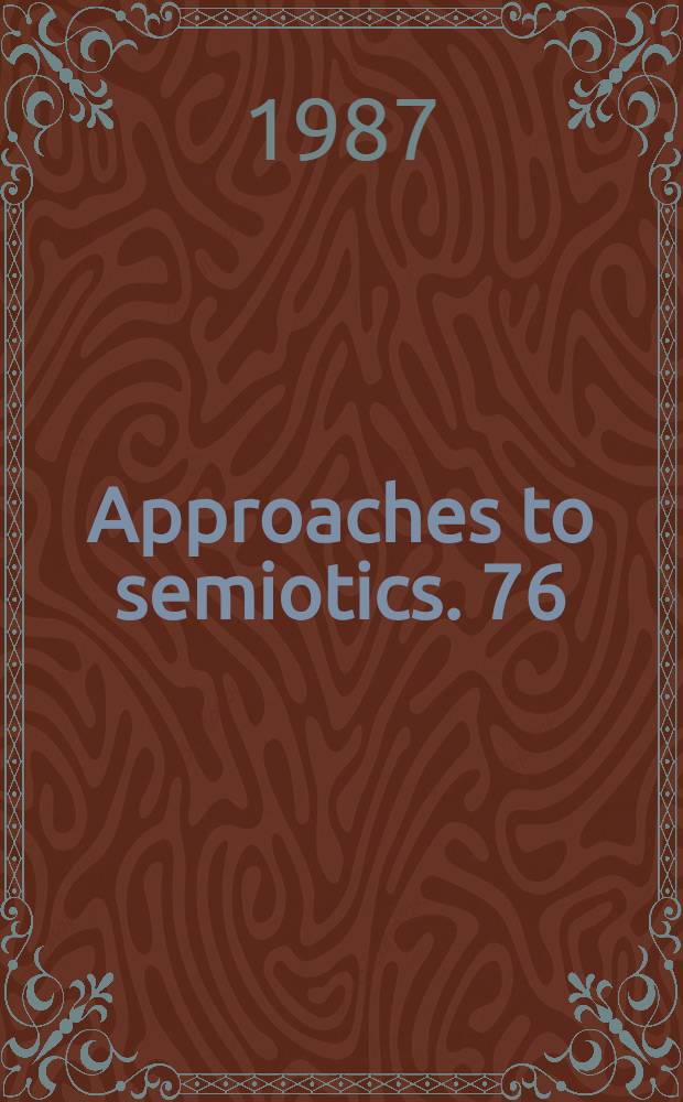 Approaches to semiotics. 76 : Monastic sign languages
