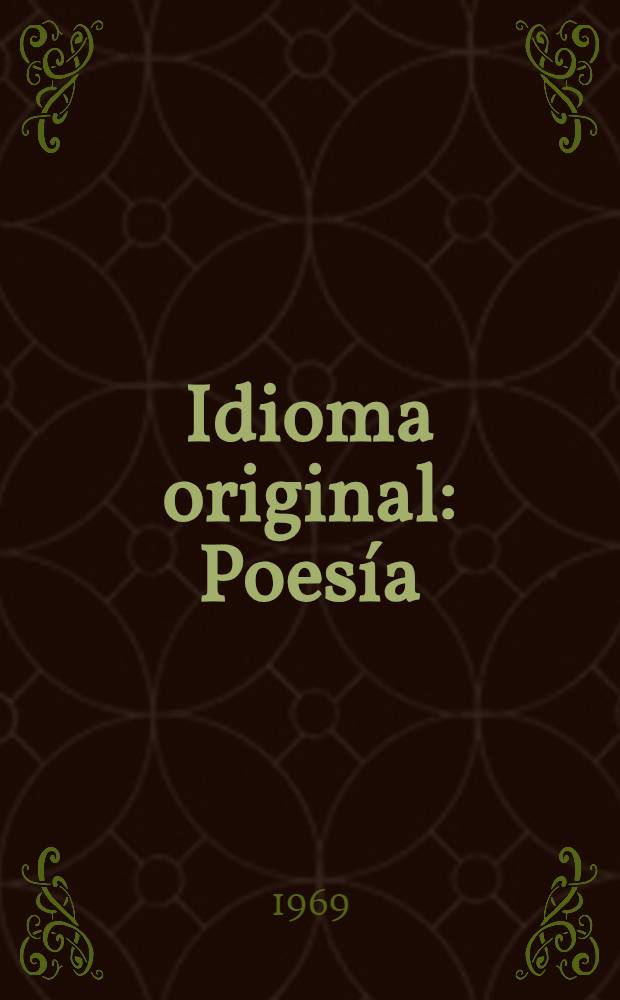 Idioma original : Poesía