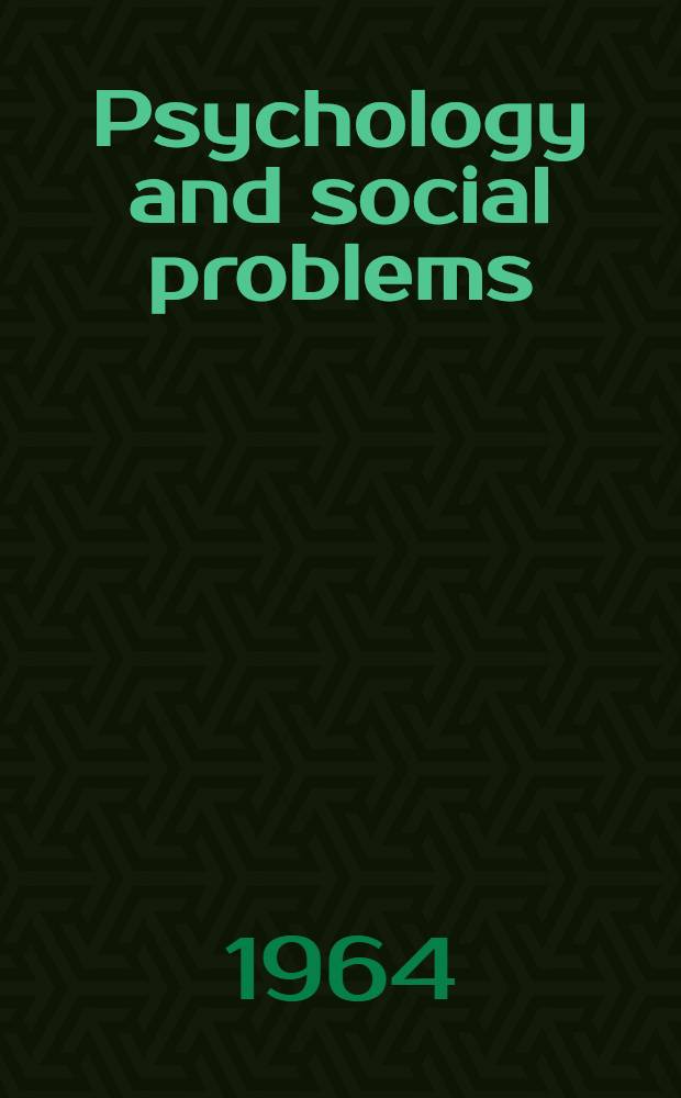 Psychology and social problems