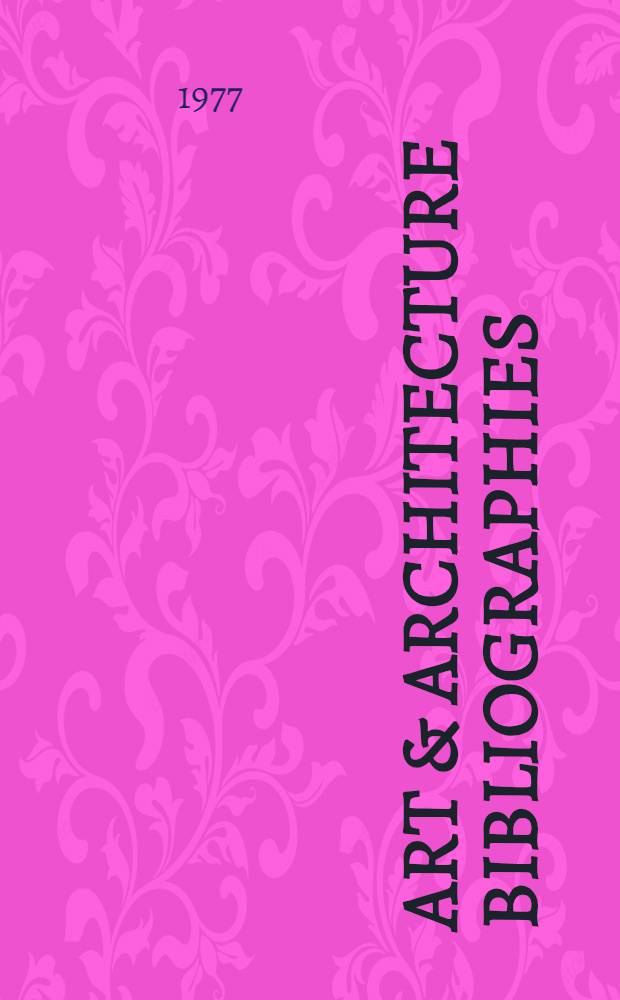 Art & architecture bibliographies