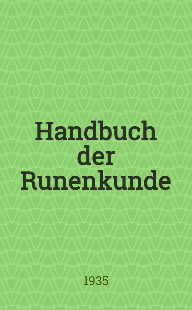 Handbuch der Runenkunde