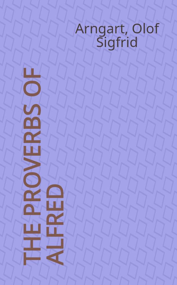 The proverbs of Alfred