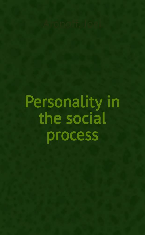 Personality in the social process