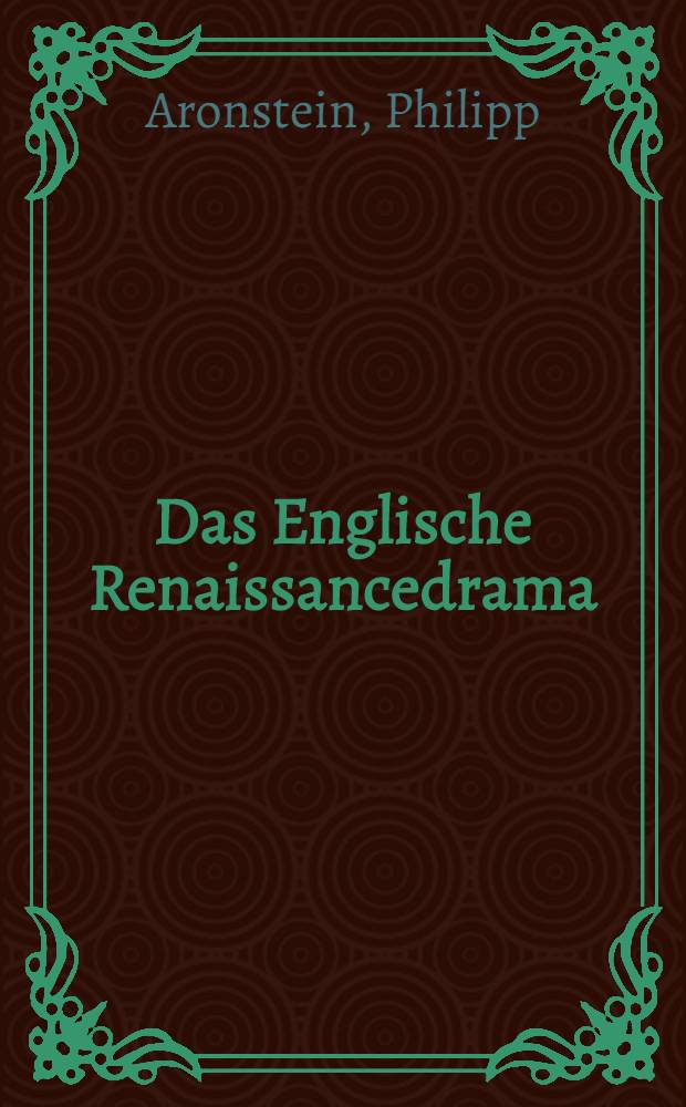 Das Englische Renaissancedrama