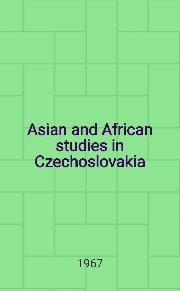 Asian and African studies in Czechoslovakia