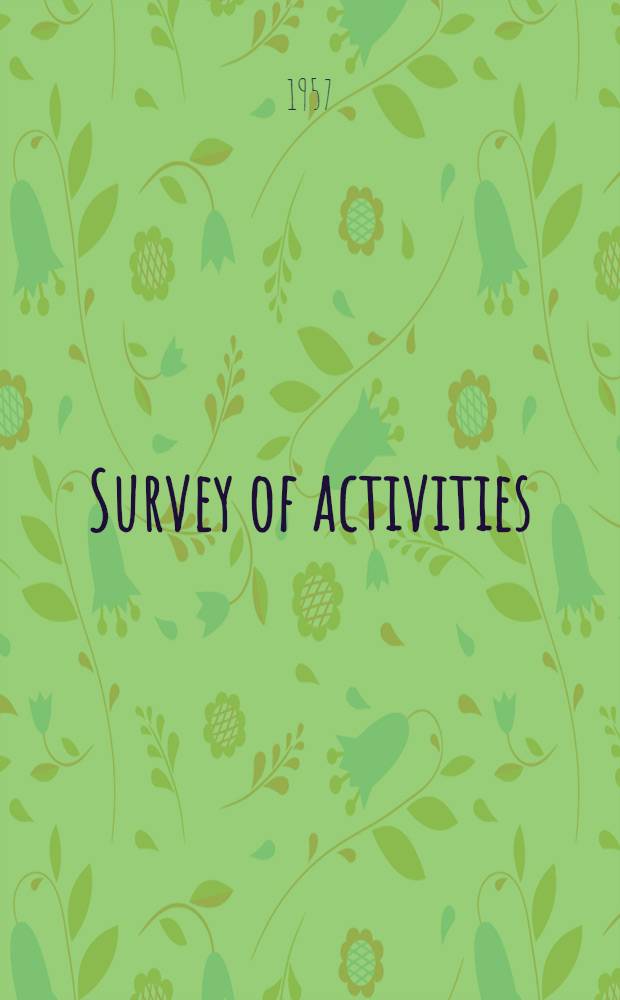 [Survey of activities]