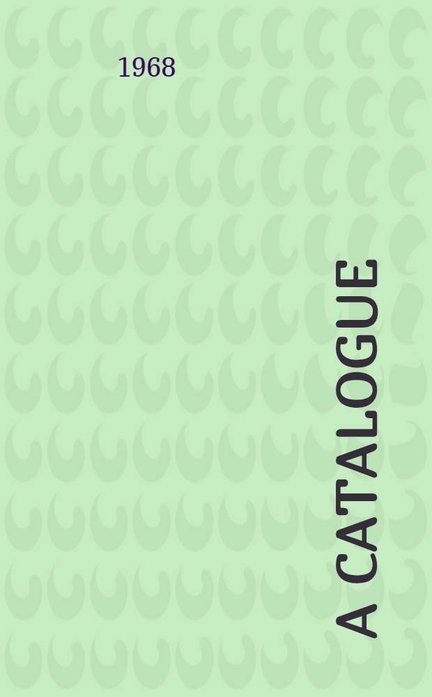 [A catalogue]