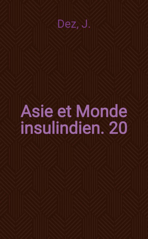 Asie et Monde insulindien. 20 : Cheminements linguistiques malgaches