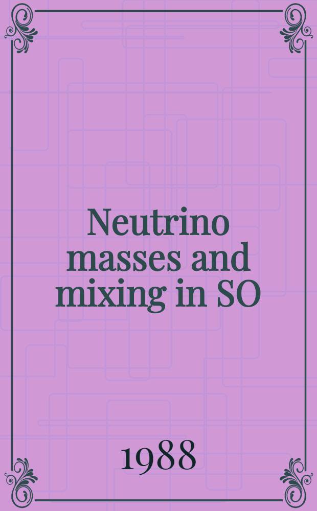 Neutrino masses and mixing in SO(10) model