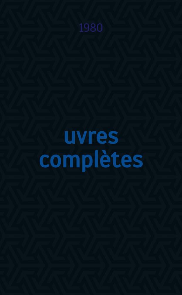 Œuvres complètes