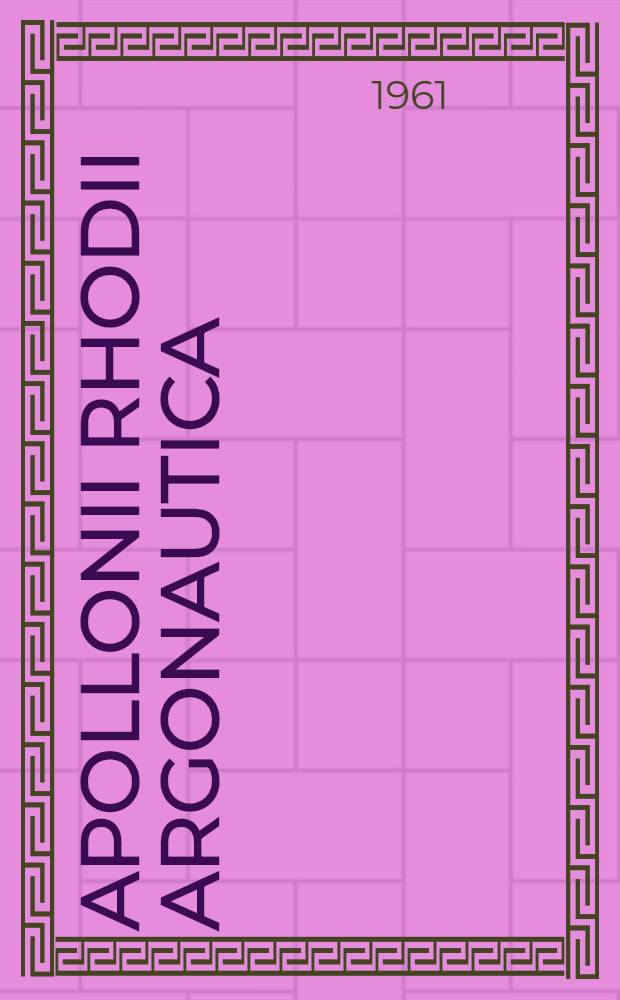 Apollonii Rhodii Argonautica