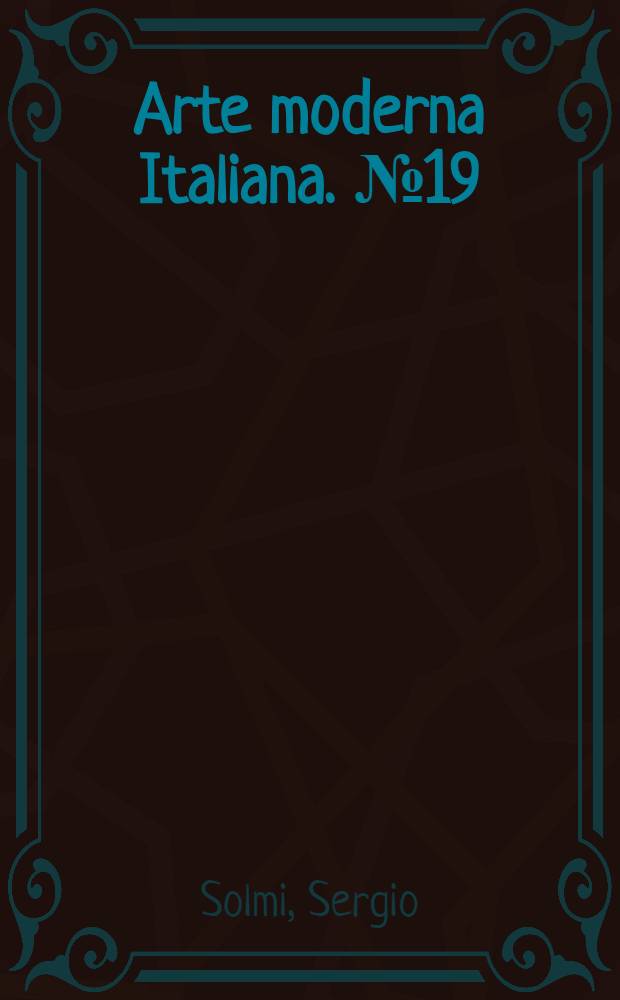 Arte moderna Italiana. № 19 : Filippo de Pisis
