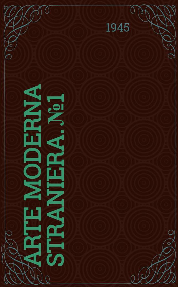 Arte moderna straniera. № 1 : Hermann Haller