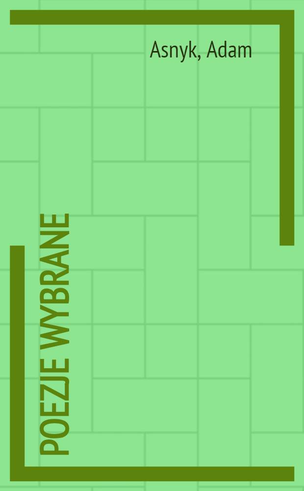 Poezje wybrane