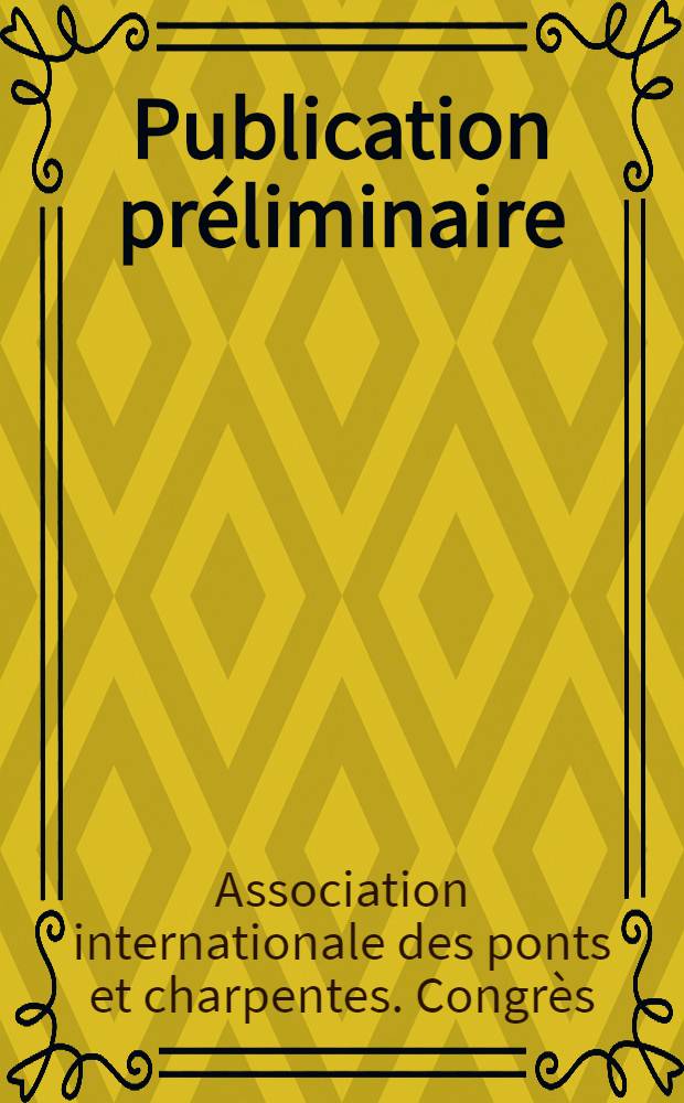Publication préliminaire