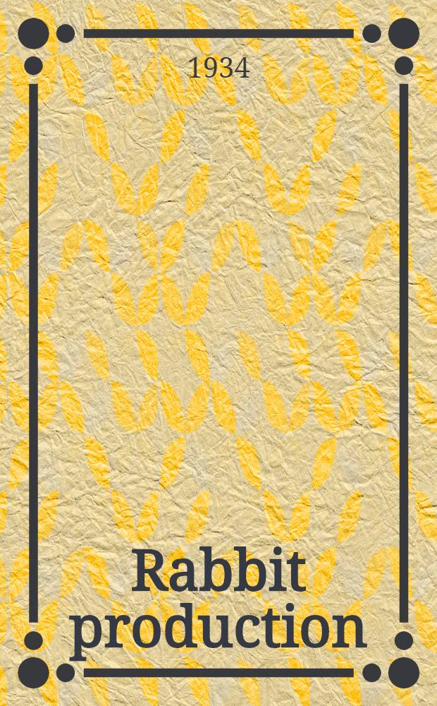 ... Rabbit production