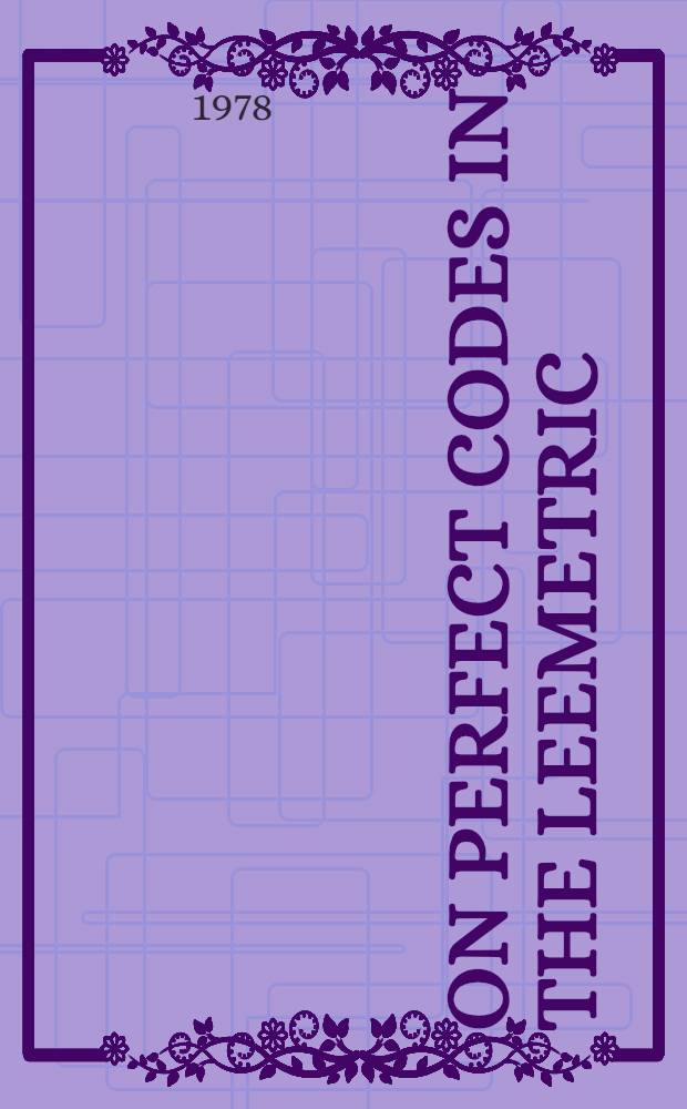 On perfect codes in the leemetric