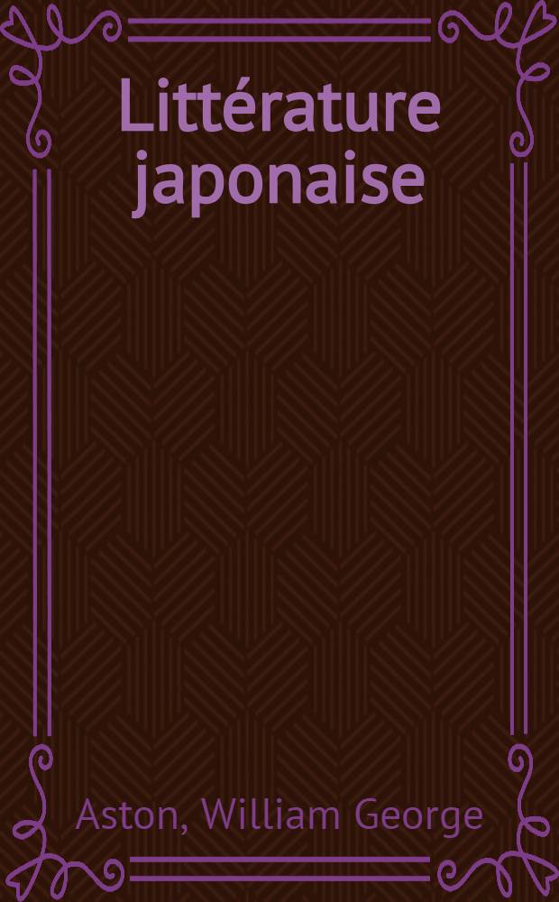 ... Litt&eacute;rature japonaise