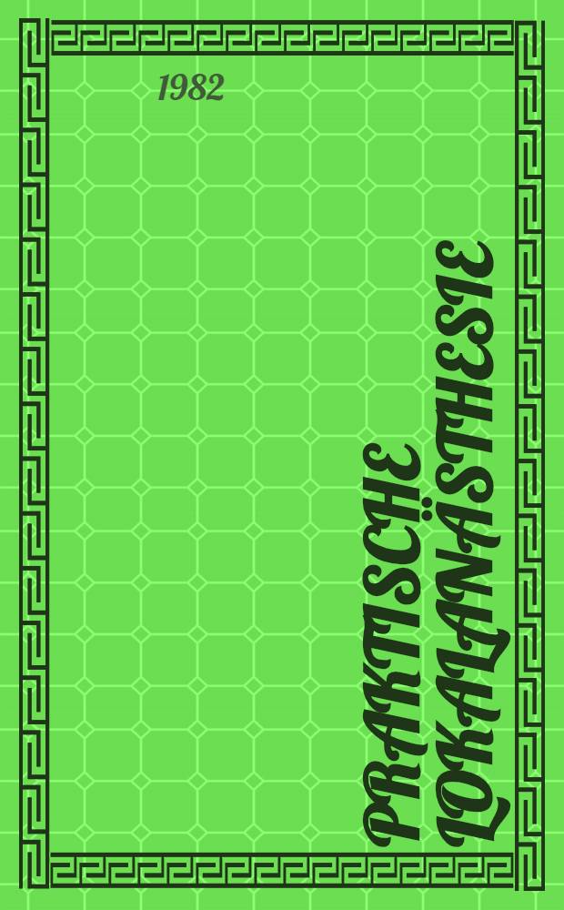 Praktische Lokalanästhesie : Ein Kompendium