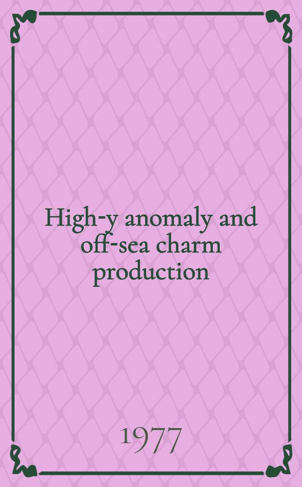 High-y anomaly and off-sea charm production