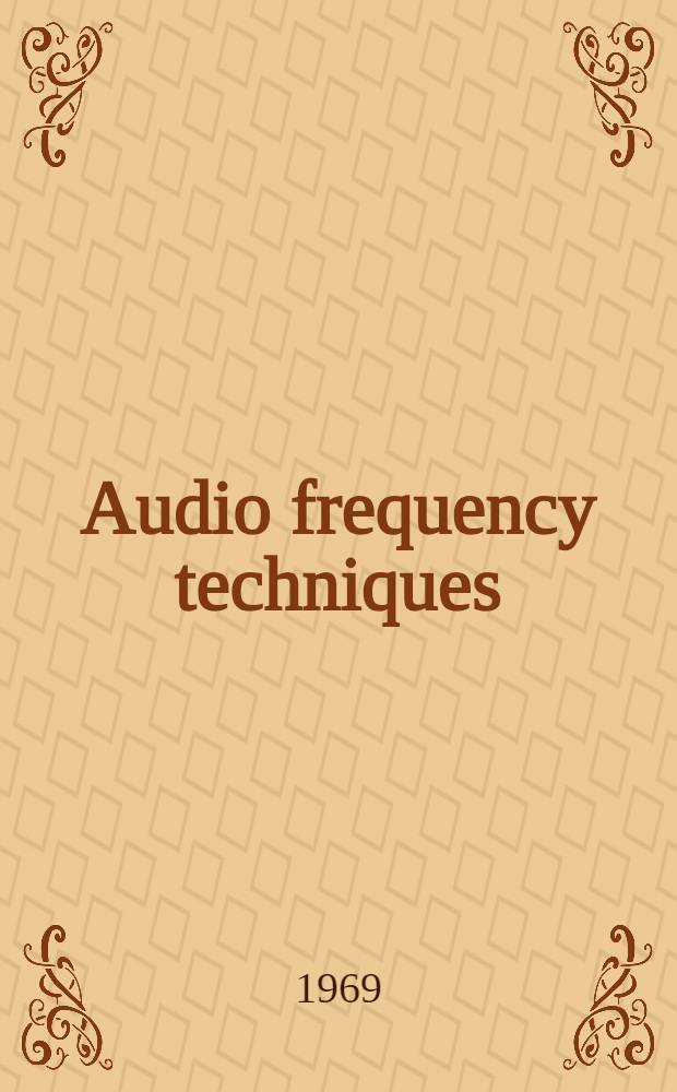 Audio frequency techniques