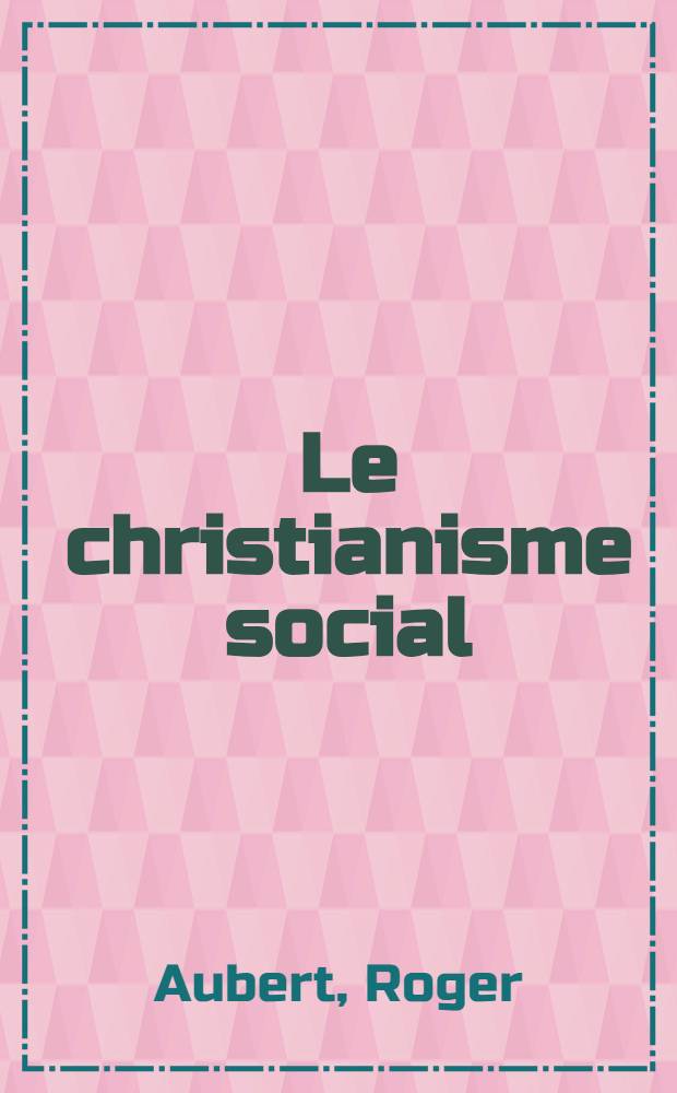Le christianisme social