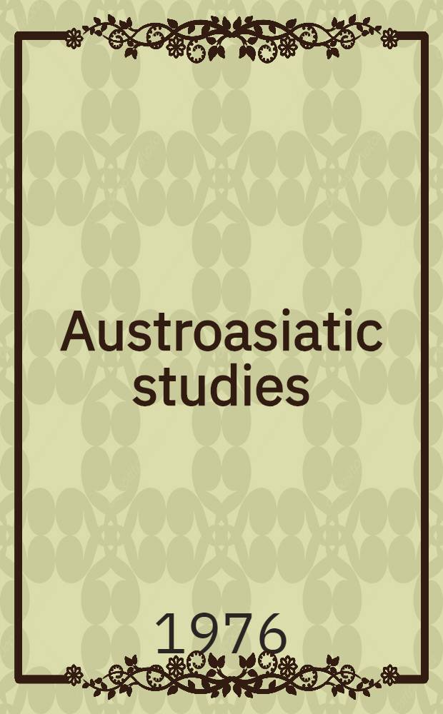 Austroasiatic studies