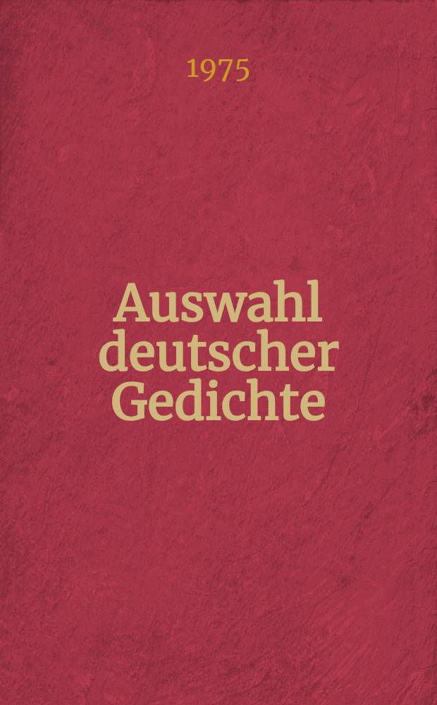 Auswahl deutscher Gedichte