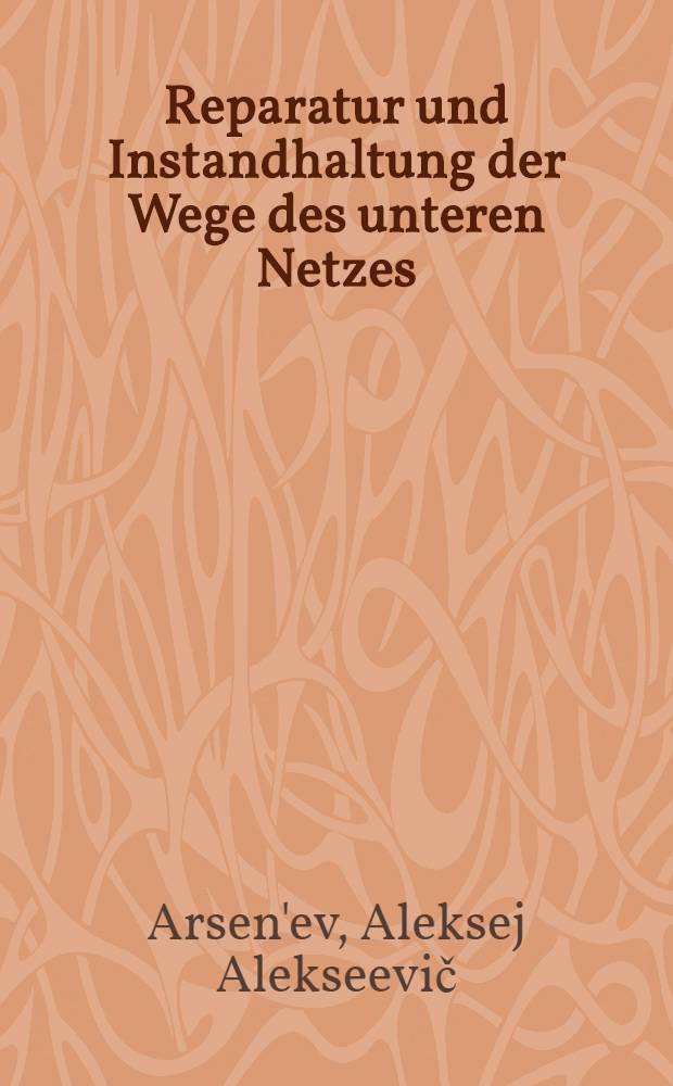 Reparatur und Instandhaltung der Wege des unteren Netzes