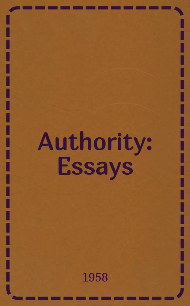 Authority : Essays