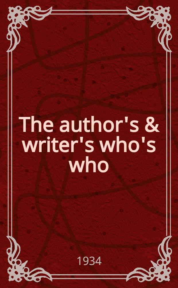 The author's & writer's who's who