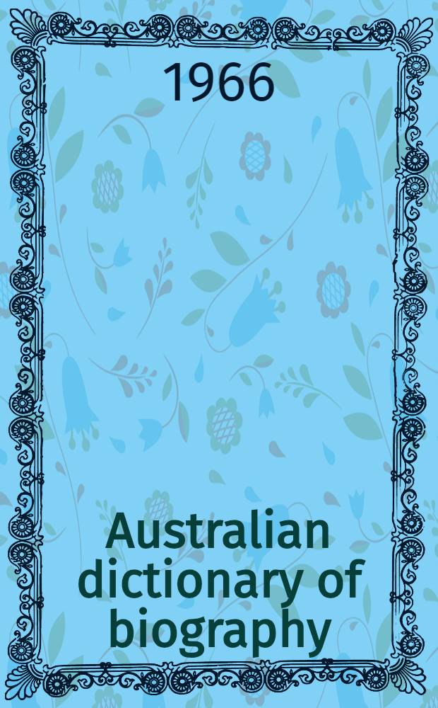 Australian dictionary of biography