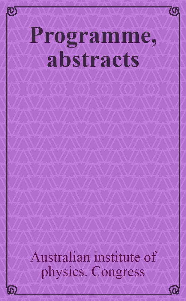 Programme, abstracts