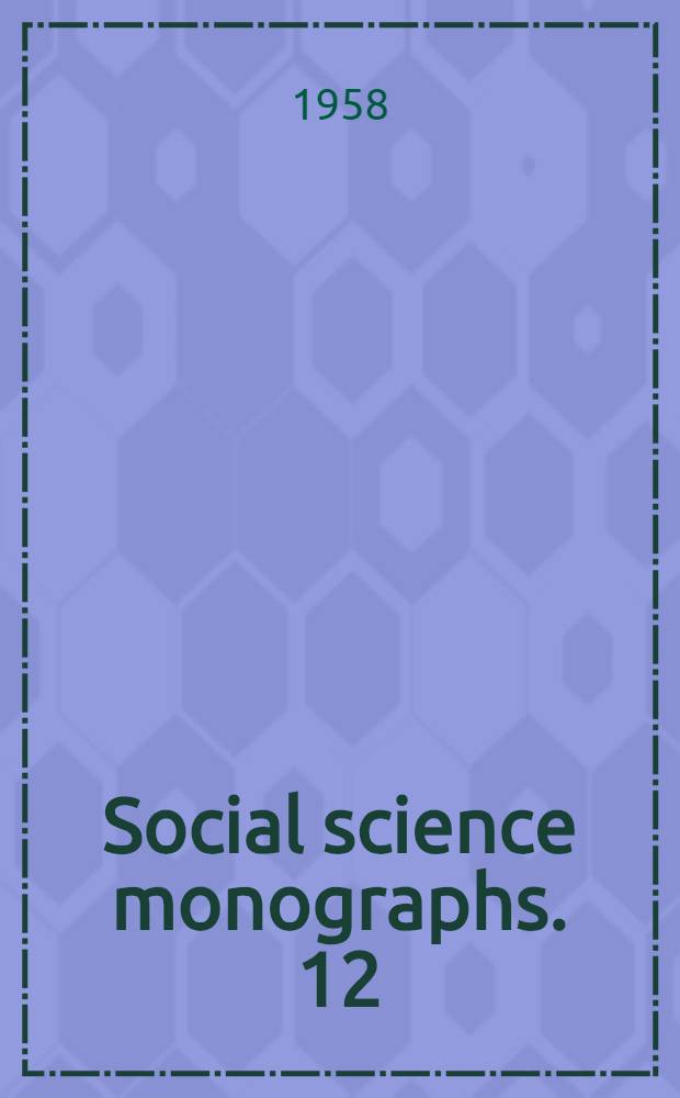 Social science monographs. 12 : Legal personality and political pluralism