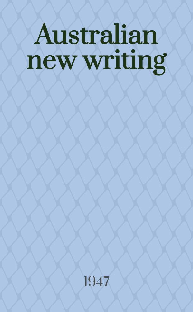 Australian new writing