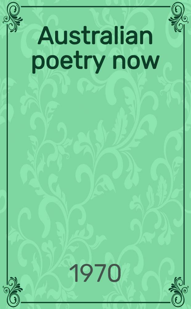 Australian poetry now