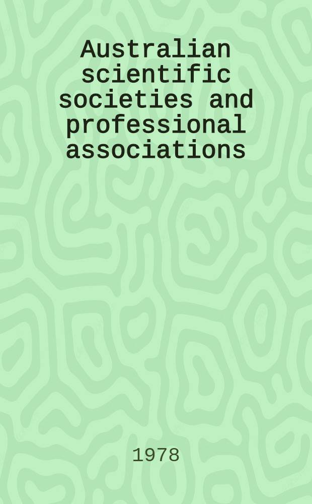 Australian scientific societies and professional associations