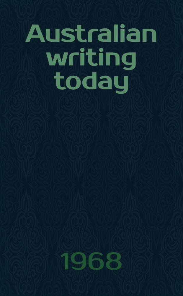 Australian writing today : An anthology