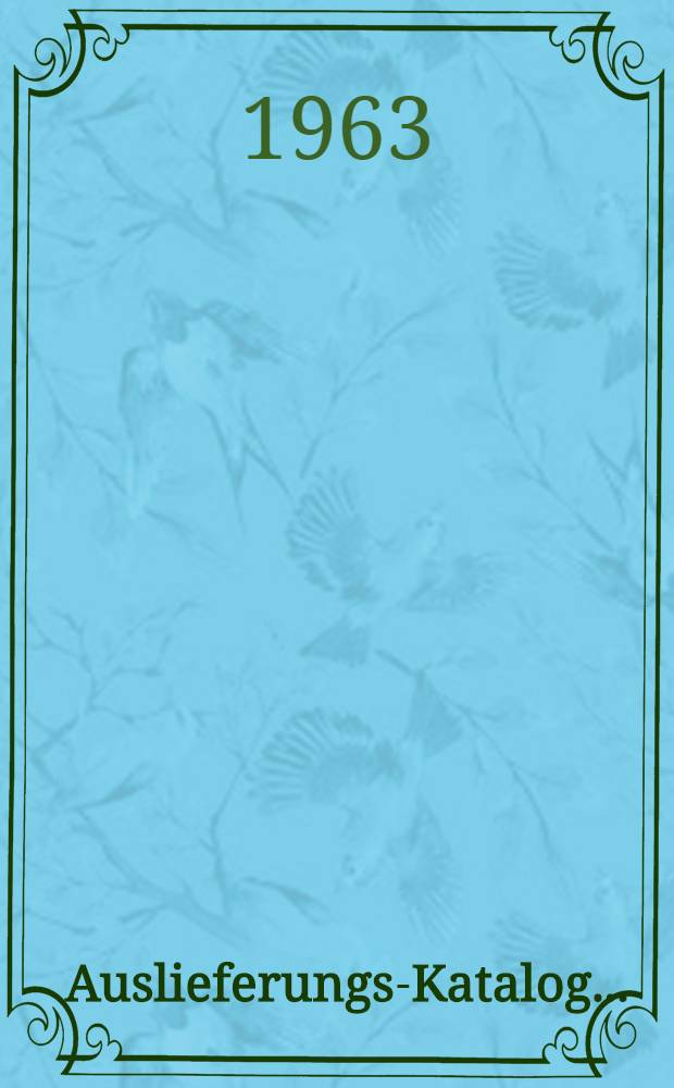 Auslieferungs-Katalog ...