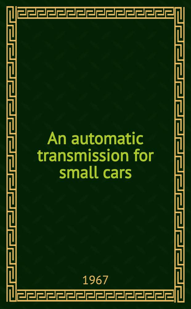 An automatic transmission for small cars