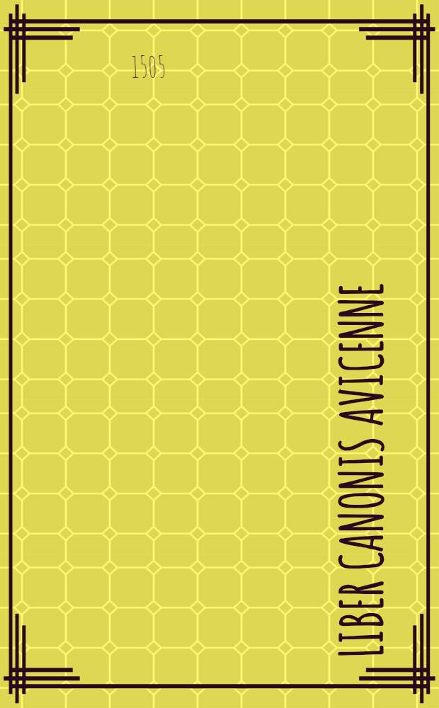 Liber Canonis Avicenne