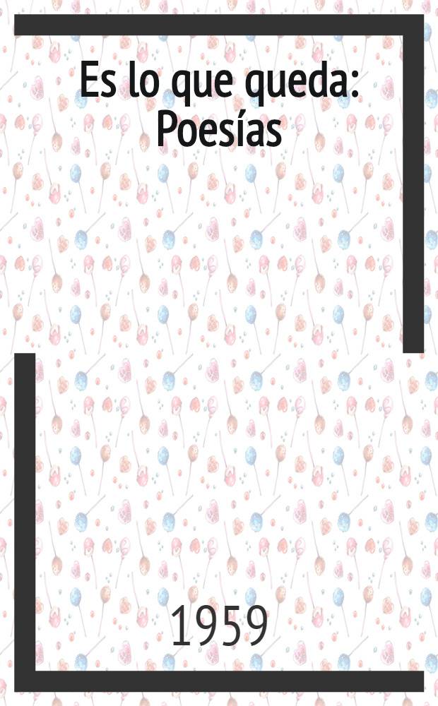 Es lo que queda : Poesías