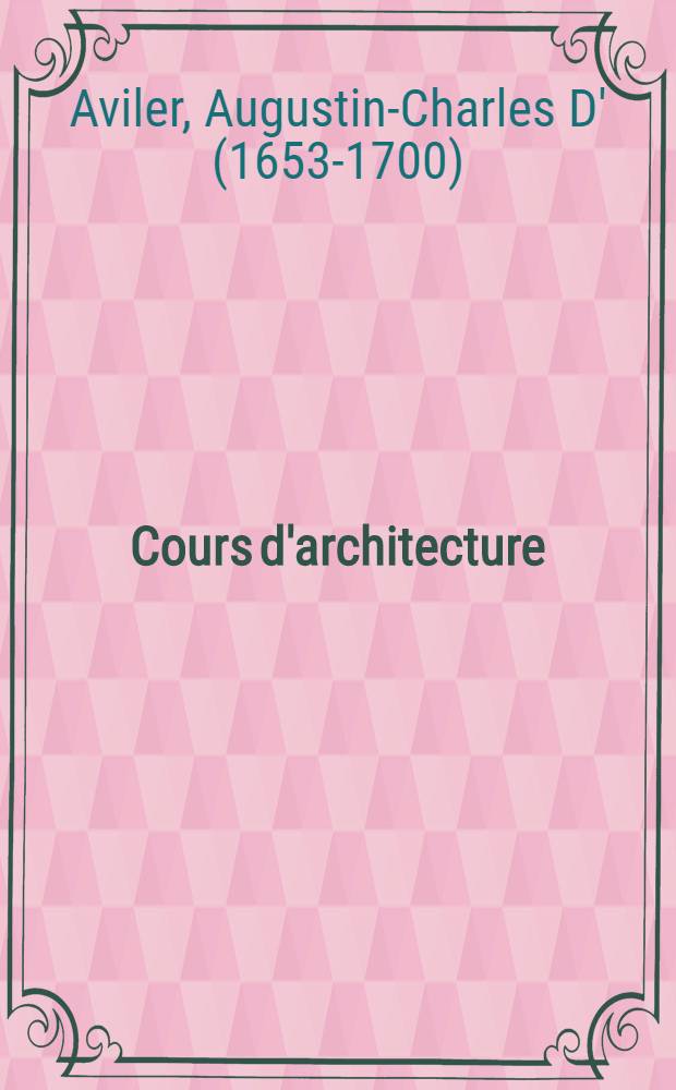 [Cours d'architecture]