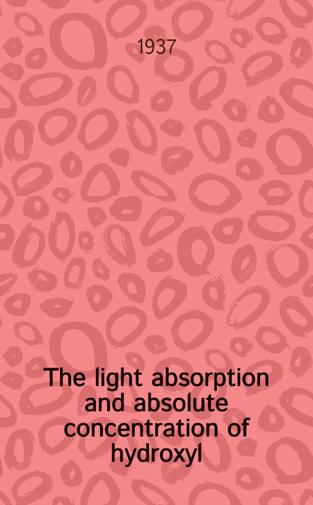 The light absorption and absolute concentration of hydroxyl