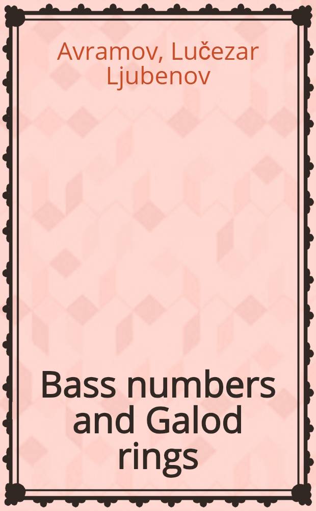 Bass numbers and Galod rings