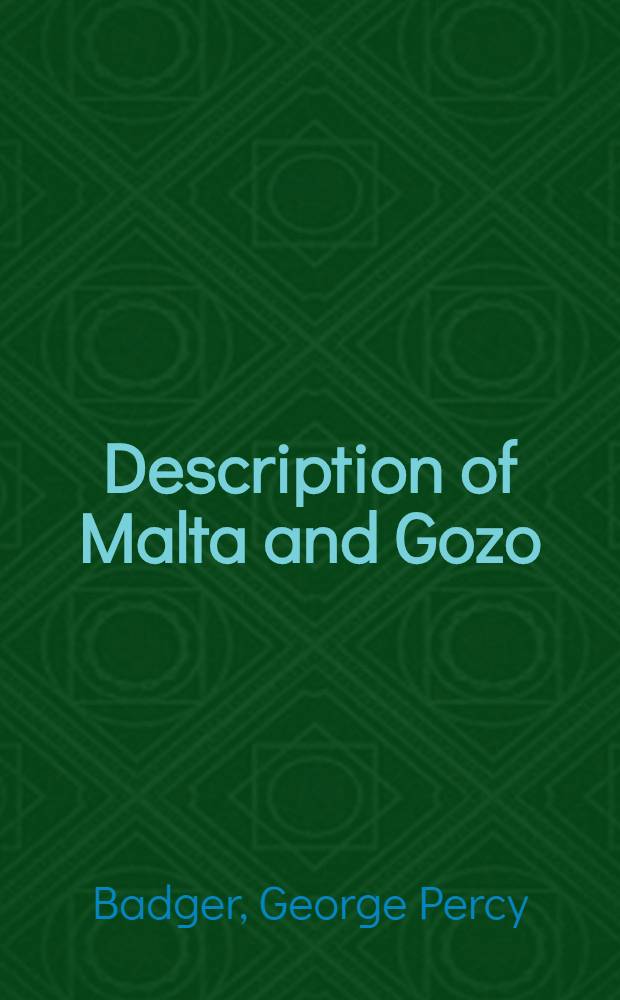 Description of Malta and Gozo