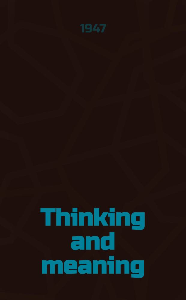 Thinking and meaning