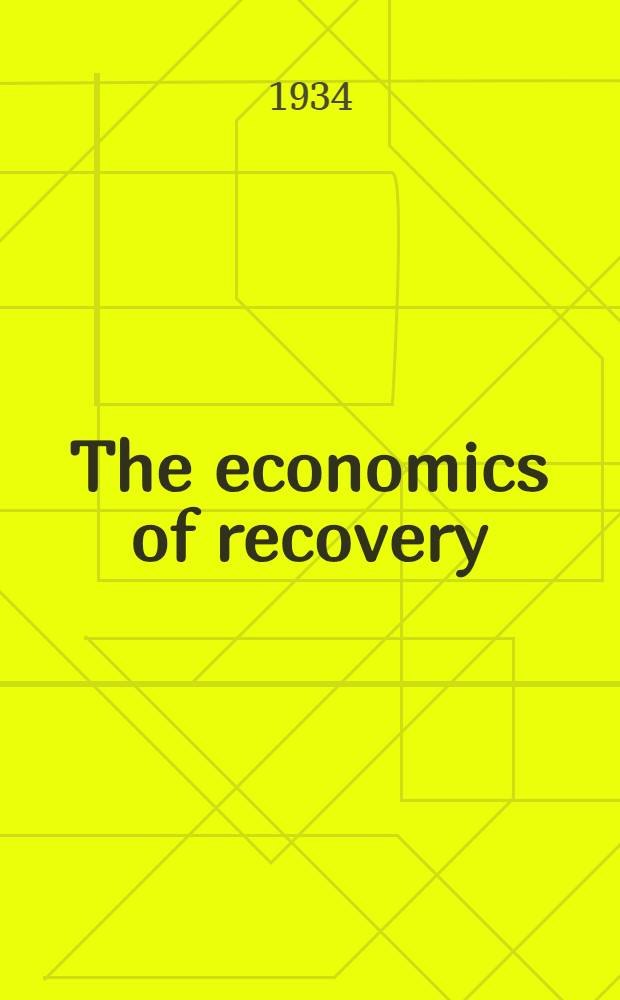 The economics of recovery