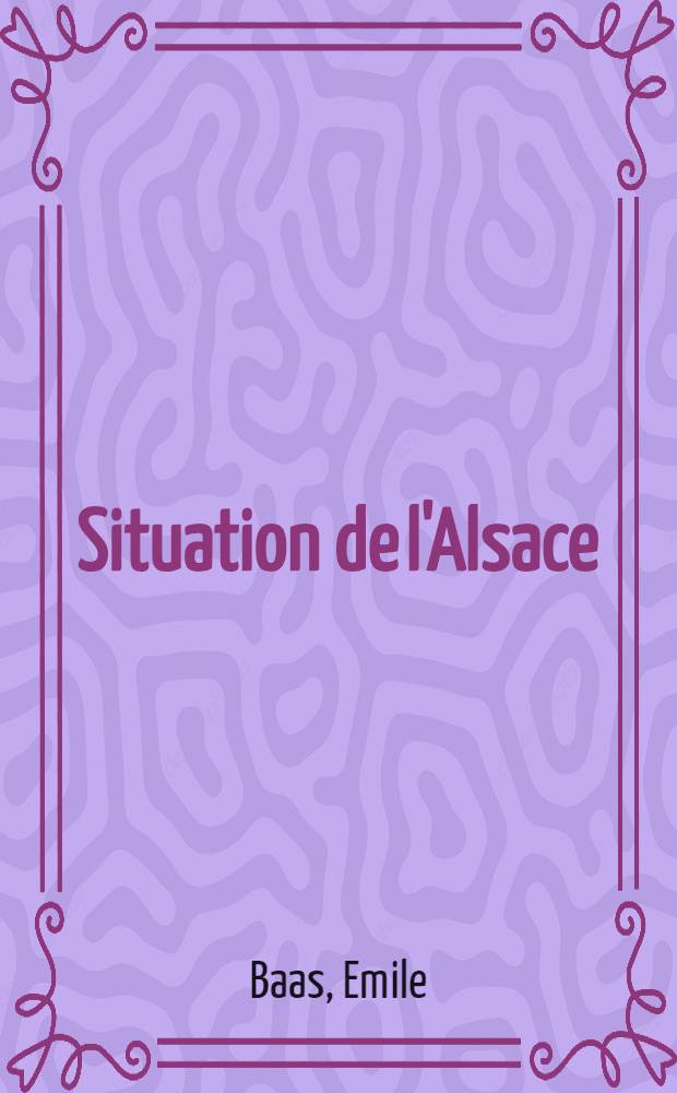 Situation de l'Alsace